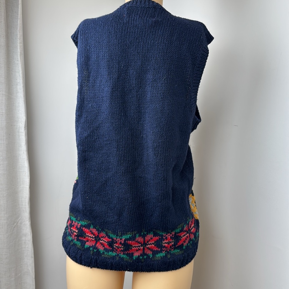 Vintage Cristal Kobe knitted Christmas sweater vest sz M rare - Picture 6 of 11